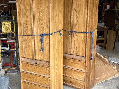 1980s Vintage Custom Made Solid Oak Wardrobes