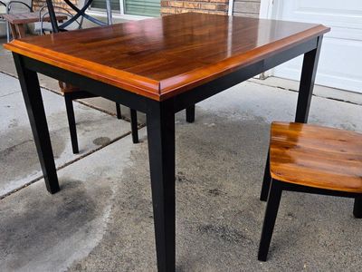 Black and Wooden Dining Chair with Geometric Cutout Backrest