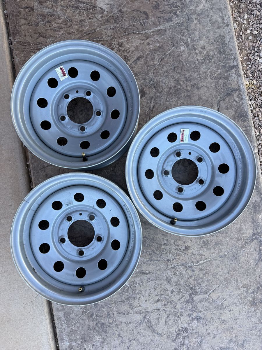 Set of Three 13" Steel Trailer Wheels