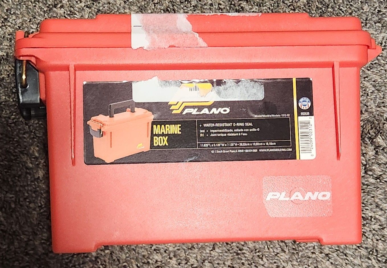 Plano 1312-52 Marine Box Emergency Tool Box Plastic Orange 11.625 x 5.125 x 7.125