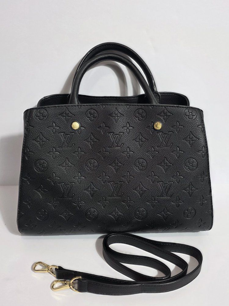 Louis Vuitton Black Monogram Empreinte Leather Handbag w/ Shoulder Strap. Believe this to be NON authentic! No code!