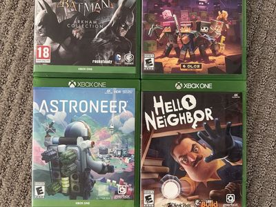 Xbox One Video Game Lot - Batman Arkham Collection, Astroneer, Minecraft Dungeons, Hello Neighbor $15-10 each