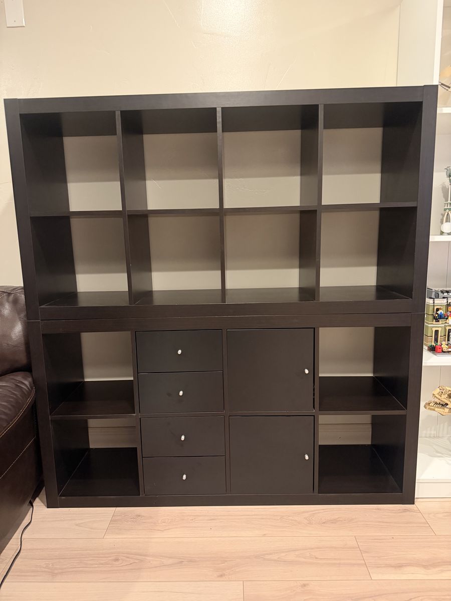 4 separate 8 cube organizer storage shelves