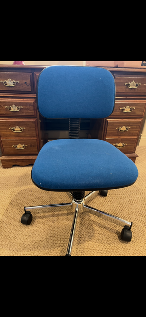 Blue Adjustable Swivel Desk Chair with Casters - Comfortable Office Seating