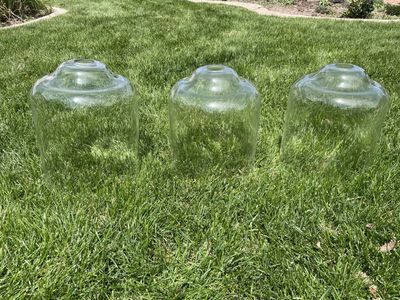3 Oversized Clear Glass Shades