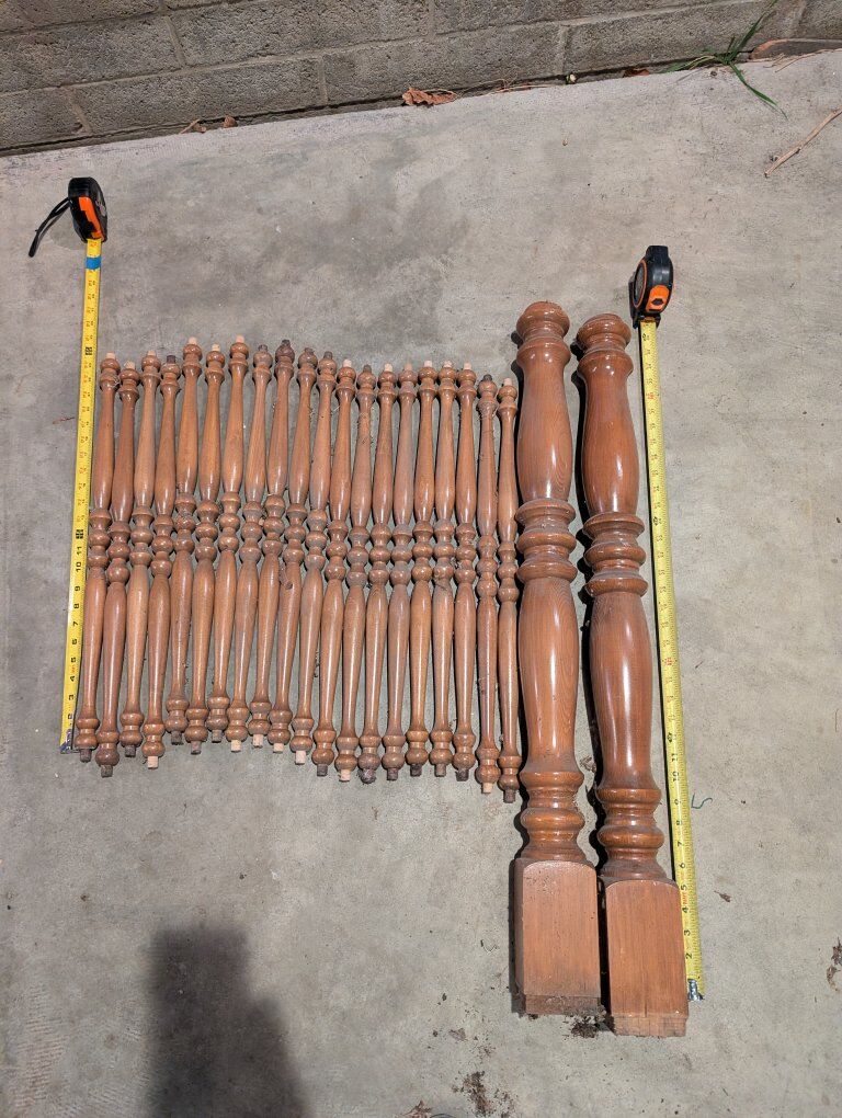 free old wood posts and spindles