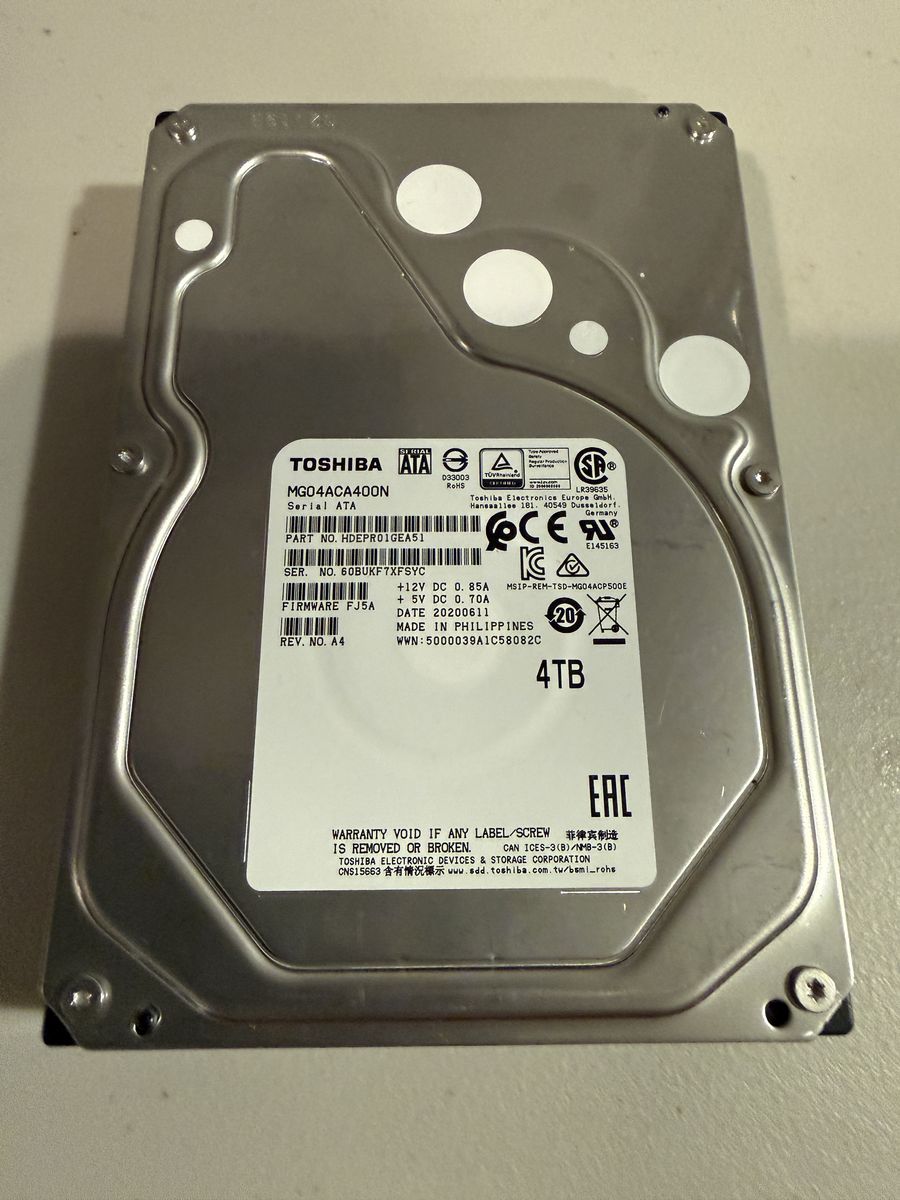 Toshiba MG04ACA400N 4TB Enterprise SATA HDD – 940 Hours – Tested