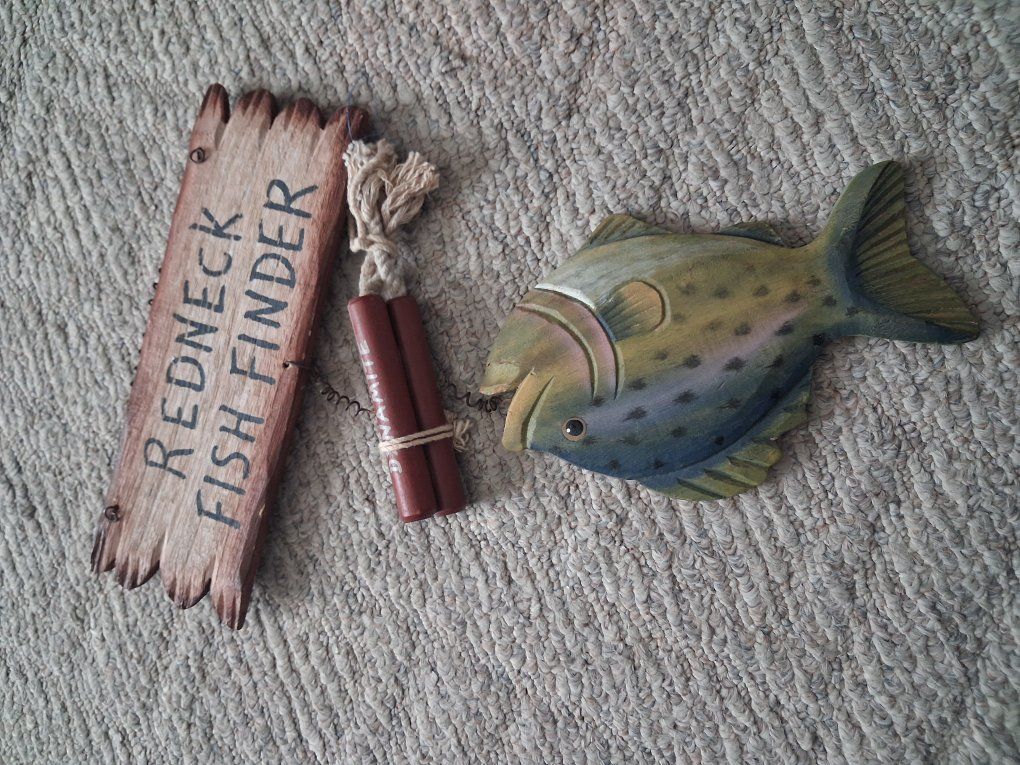 cute wood fish sign