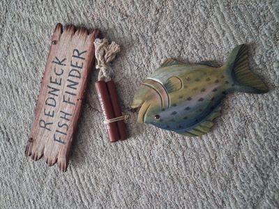 cute wood fish sign