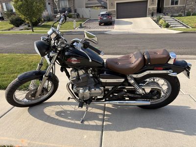 UPGRADED Honda Rebel 250 Motorcycle - Black with Custom Brown Leather Seat & Pillion