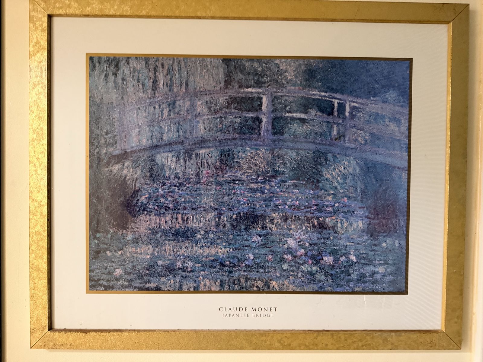 Claude Monet Japanese Bridge 24x30. Pretty Frame