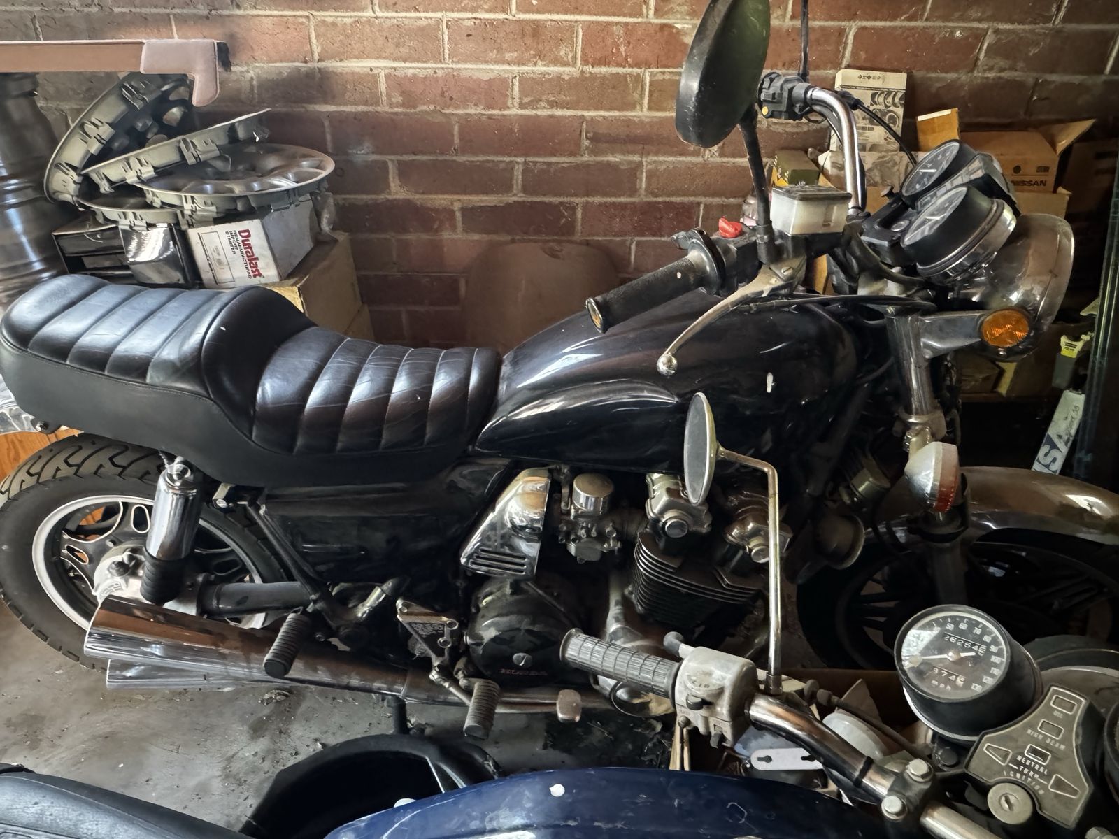 Honda CB900 Custom Motorcycle - Black - Project Bike, was perfectly running sitting for 15 years