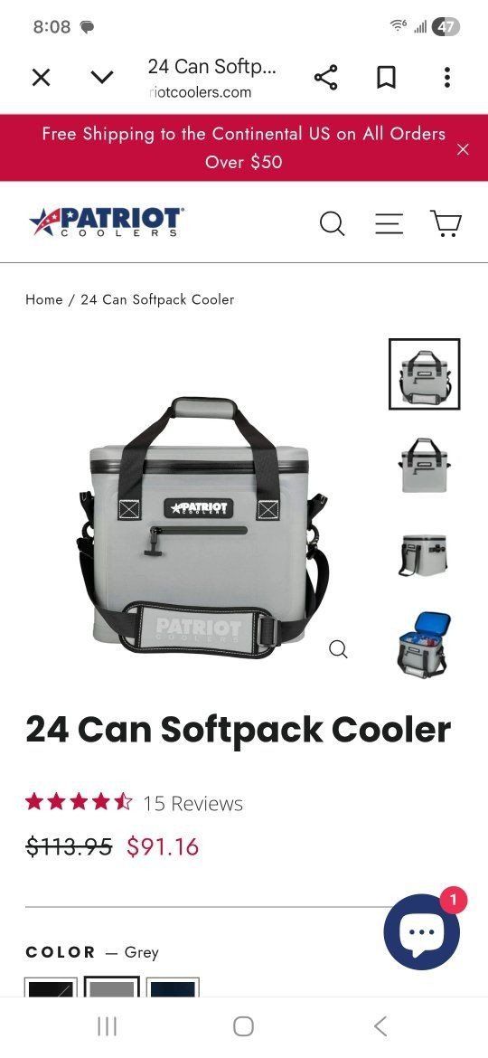 NEW Patriot coolers softpak 24 can cooler