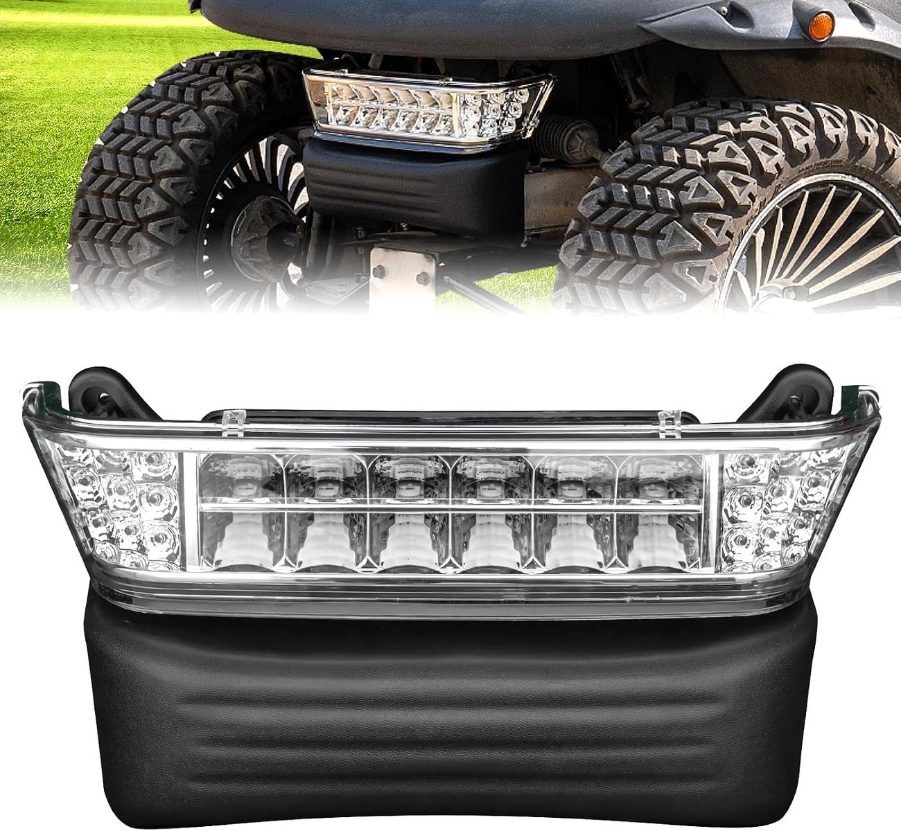 2004-Up Club Car Precedent Golf Cart LED Head Light with Bumper