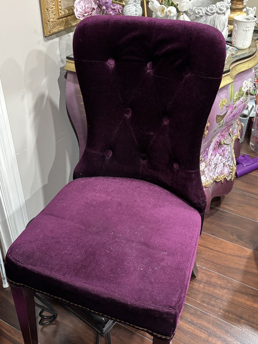 MOVING SALE: Purple Velvet Chair