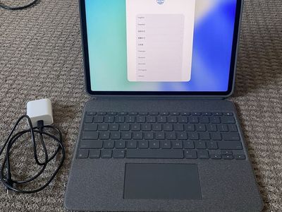 iPad Pro 12.9” (6th gen, M2, 128GB) with Logitech keyboard case