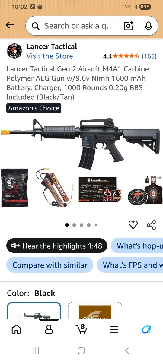 NEW Lancer Tactical Gen 2 Airsoft M4A1 Gun Kit