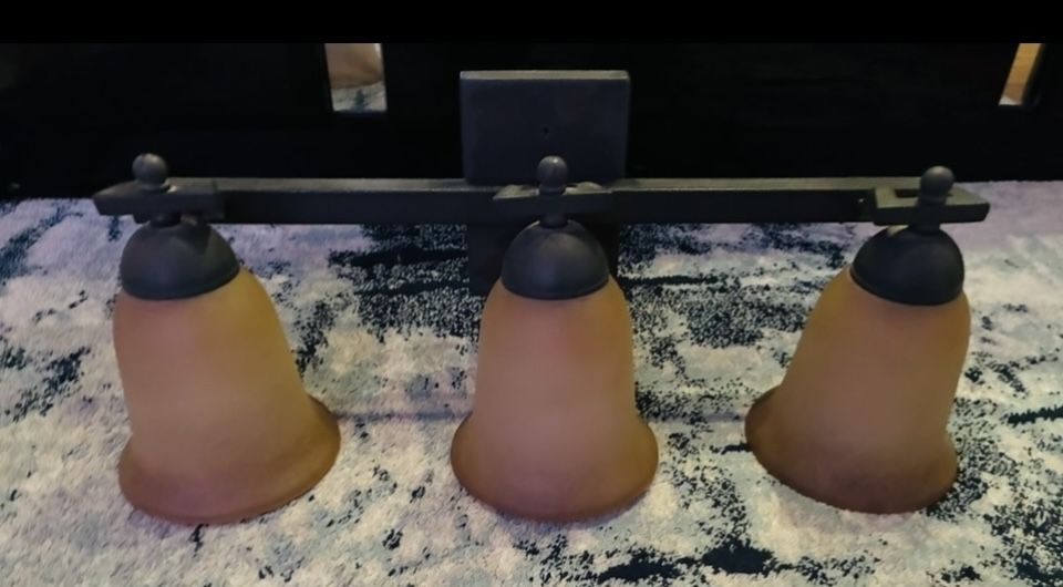 Beautiful 3 bulb iron light fixture