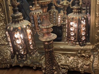 Loevsky & Loevsky Hollywood Regency Antique Solid Brass Luxury Table lamps