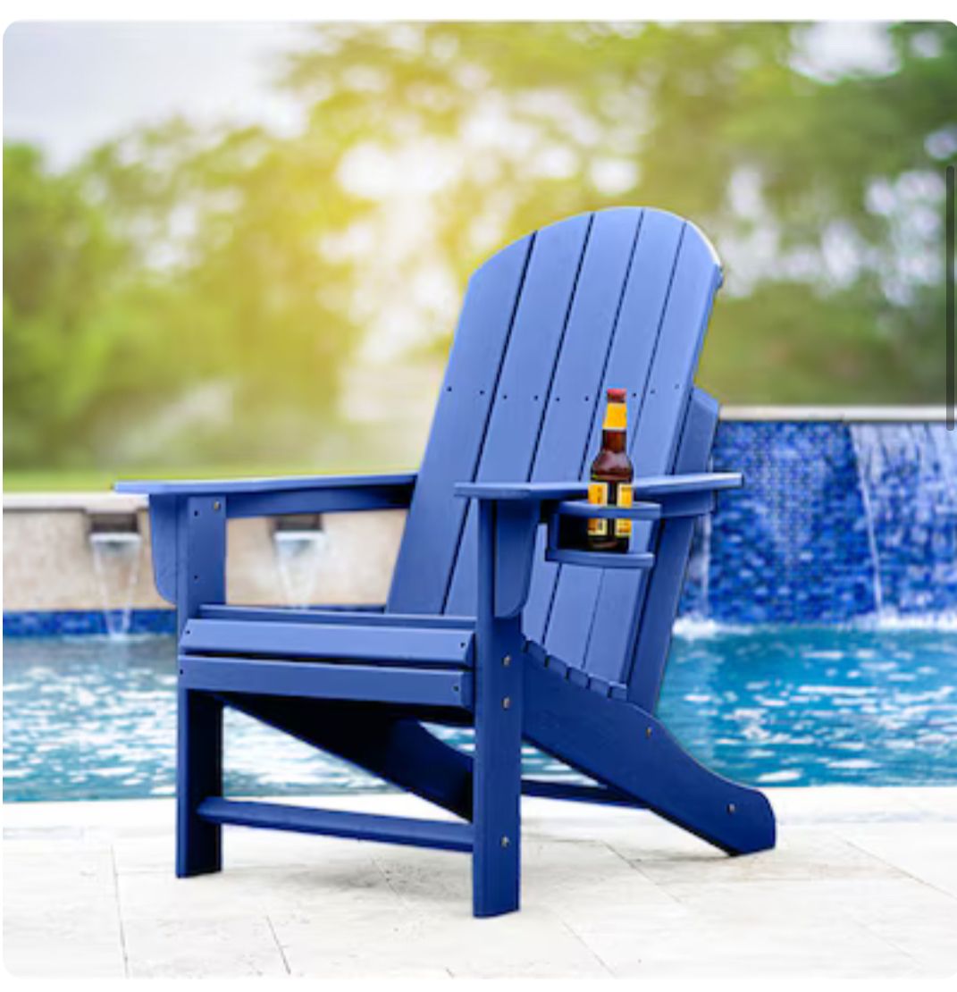 NEW DURA PATIO PACIFIC BLUE ADIRONDACK CHAIR