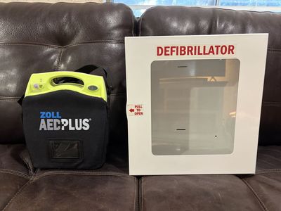 (AED) Automated External Defibrillator with Cabinet