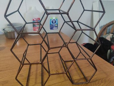 Geometric Hexagon Metal Wine Rack - Holds 8 Bottles, Bronze Finish $20obo
