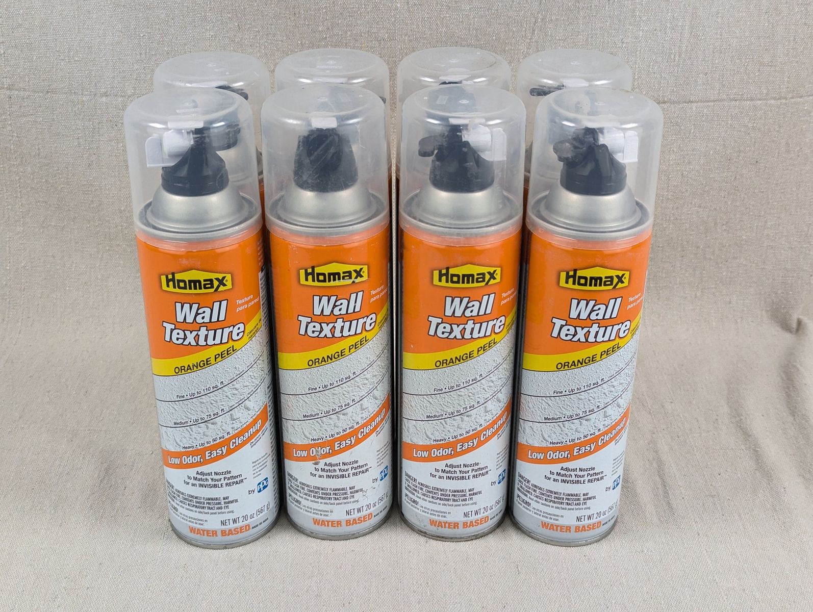 Homax Wall Texture Spray 20 oz Cans Lot of 8 Unused Orange Peel Knockdown New