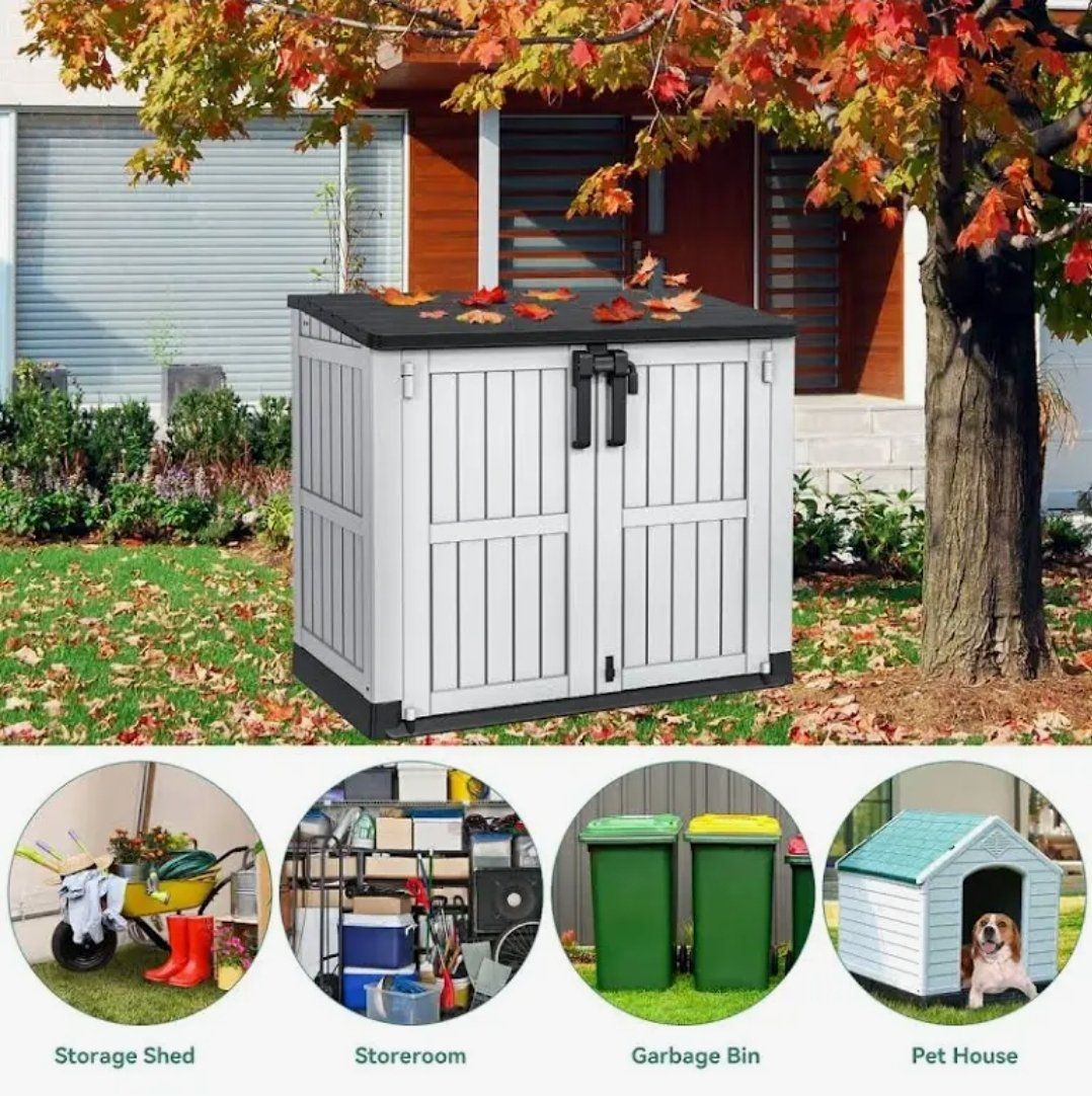 YITAHOME 36 cu ft Outdoor Lockable Resin Storage Shed Tool Shed- New