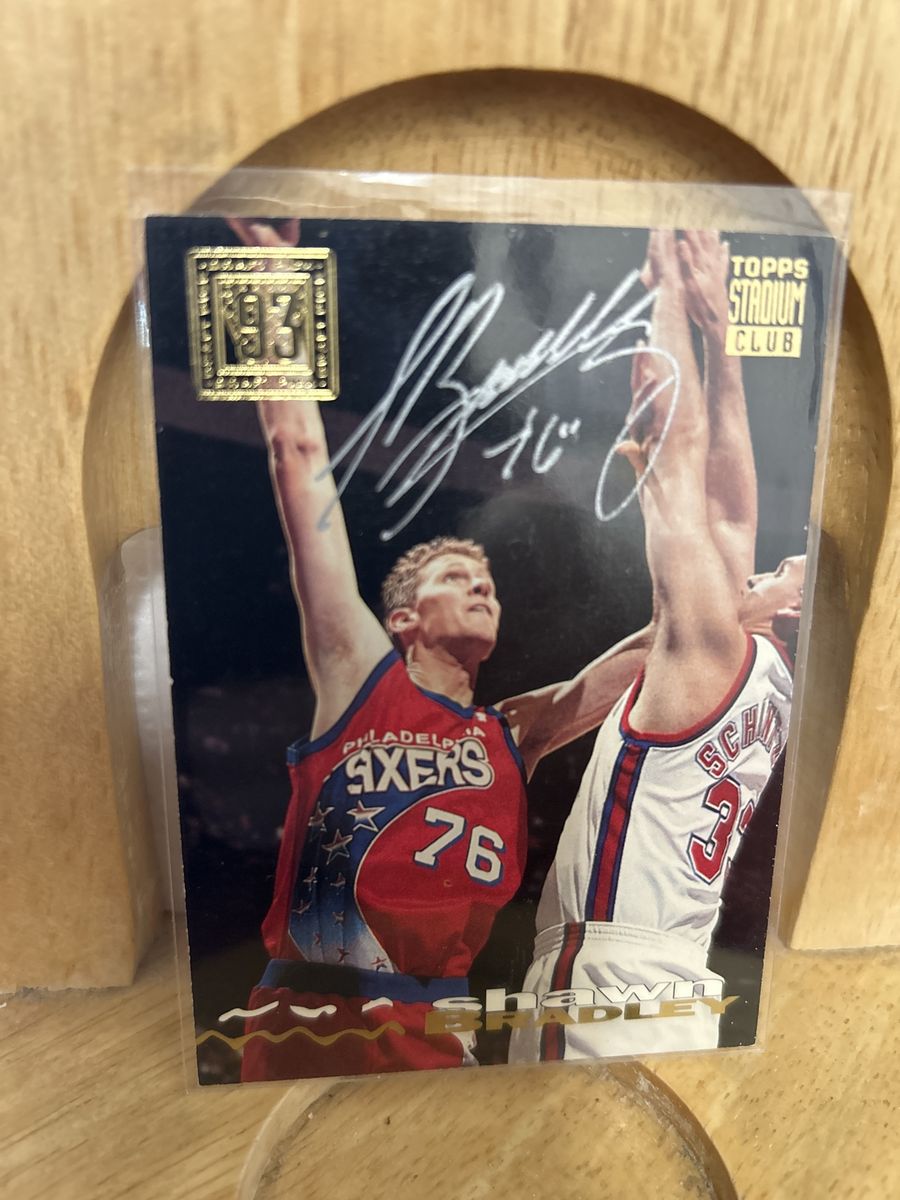 Shawn Bradley 1993-94 TSC Autograph Philadelphia 76ers Autograph NBA Rookie Card Hand Signed Auto BYU COUGARS