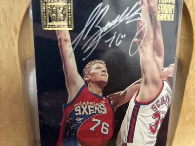 Shawn Bradley 1993-94 TSC Autograph Philadelphia 76ers Autograph NBA Rookie Card Hand Signed Auto BYU COUGARS