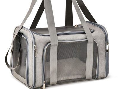 Portable Pet Carrier for Cats & Small Dogs - Airline Approved, Soft-Sided, Gray