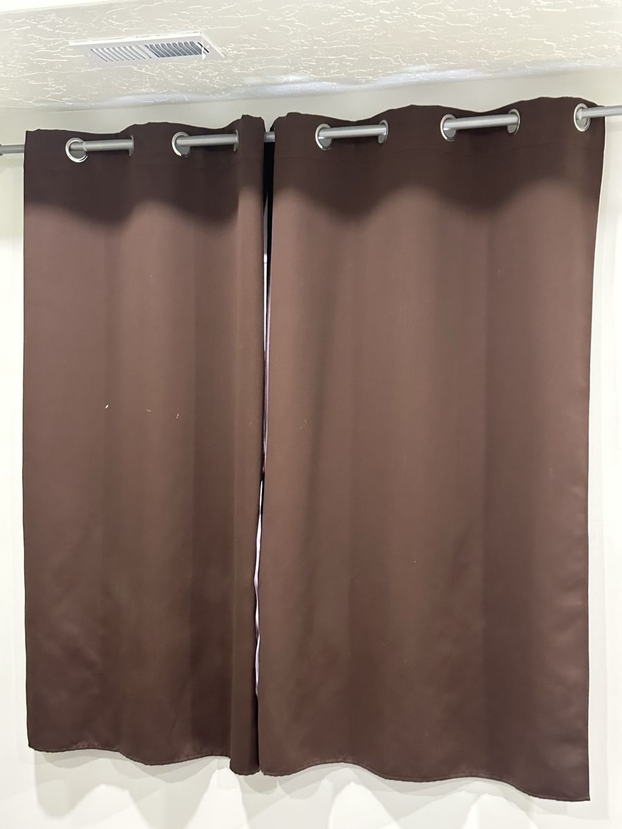 2 Brown Grommet Window Curtain blackout Panels 