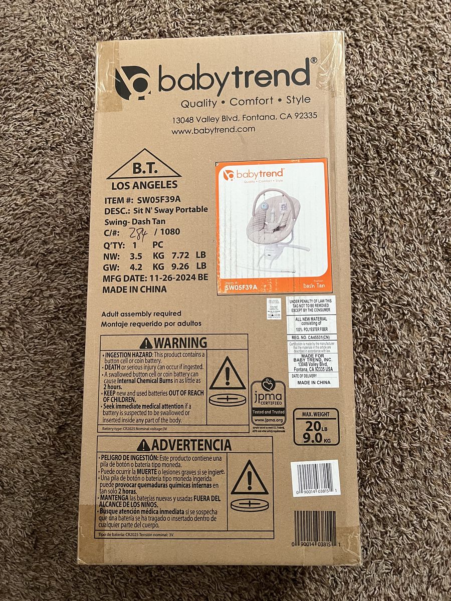NEW: Baby Trend Sit 'N Sway Portable Swing