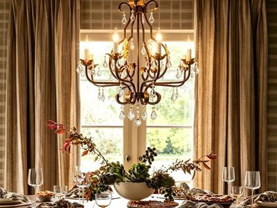 NEW 6-Light Vintage Crystal Chandelier – Antique Gold & Rustic Bronze – Elegant