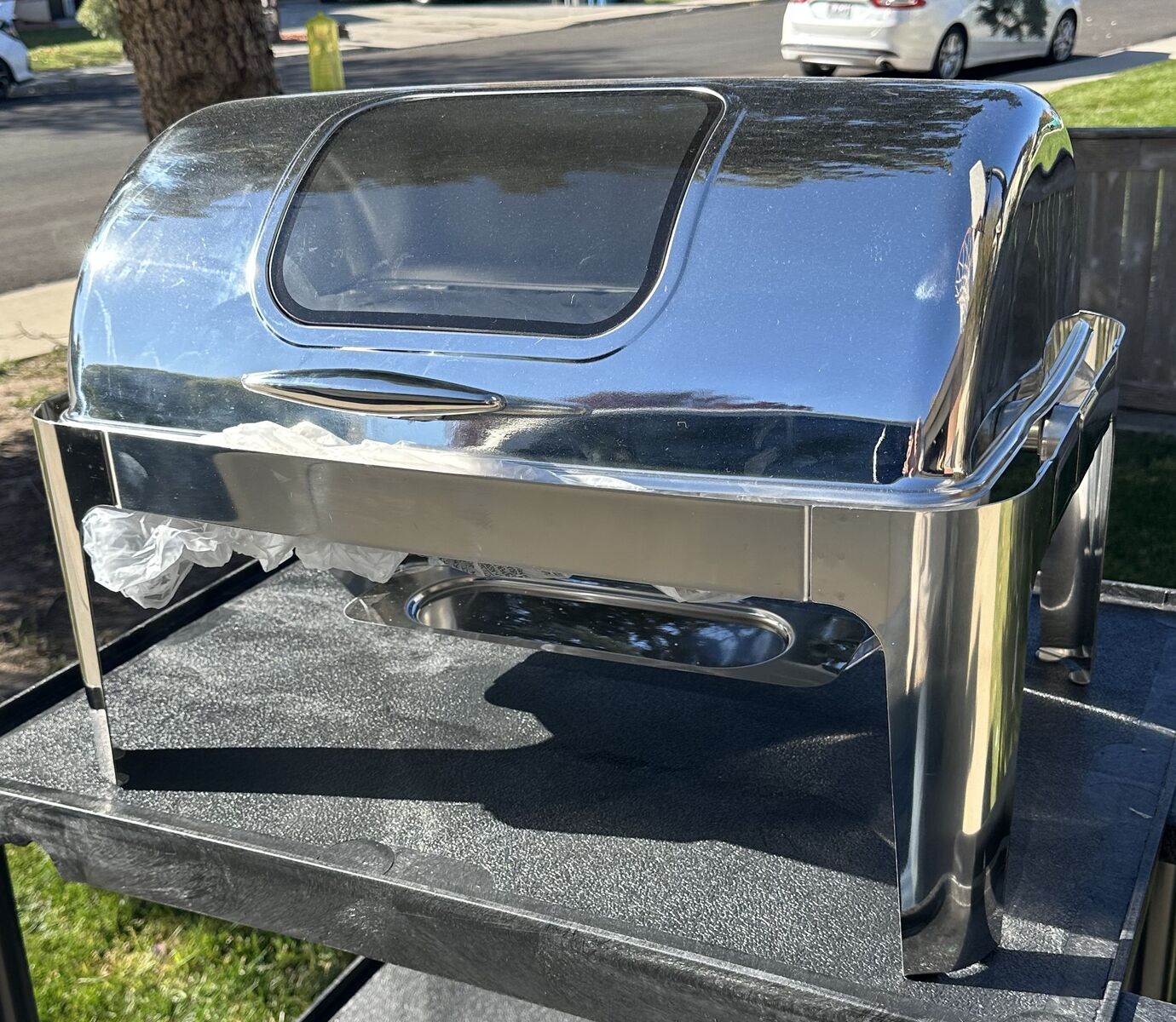 Chafing Dish Buffet Set, 9 QT Roll Top, with, Visible Lid. Food Grade Stainless Steel.