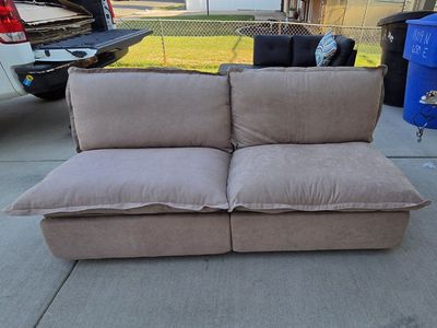 brand new Beige Fabric Power Reclining Loveseat / Couch with Plush Cushions