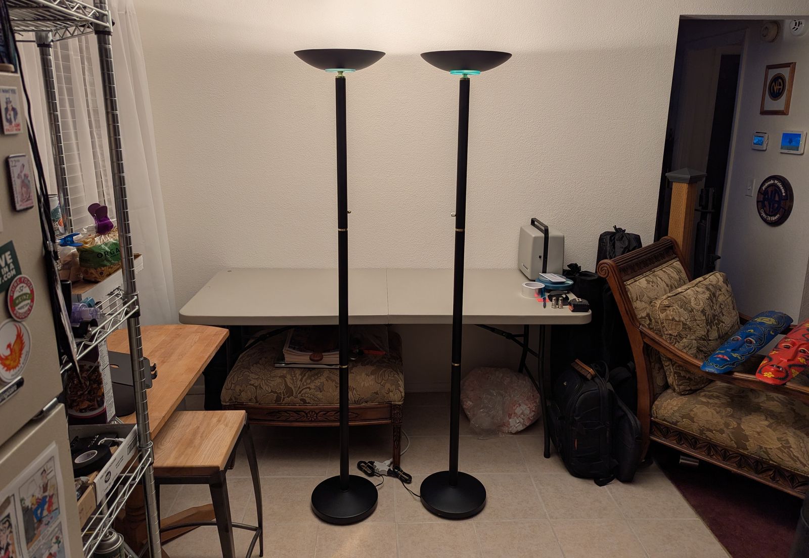 72" dimmable halogen torchiere floor lamp