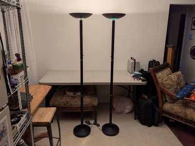 72" dimmable halogen torchiere floor lamp
