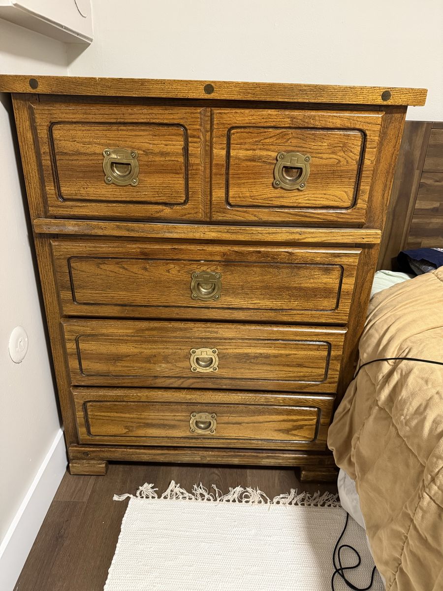 Solid Wood 5-Drawer Dresser - 34" W x 18" D x 42.5" H - Spacious Storage