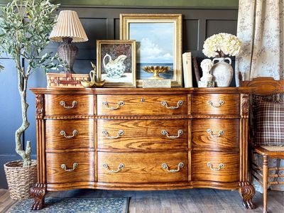 *FREE DELIVERY* Vintage Oak French Bow Front Dresser