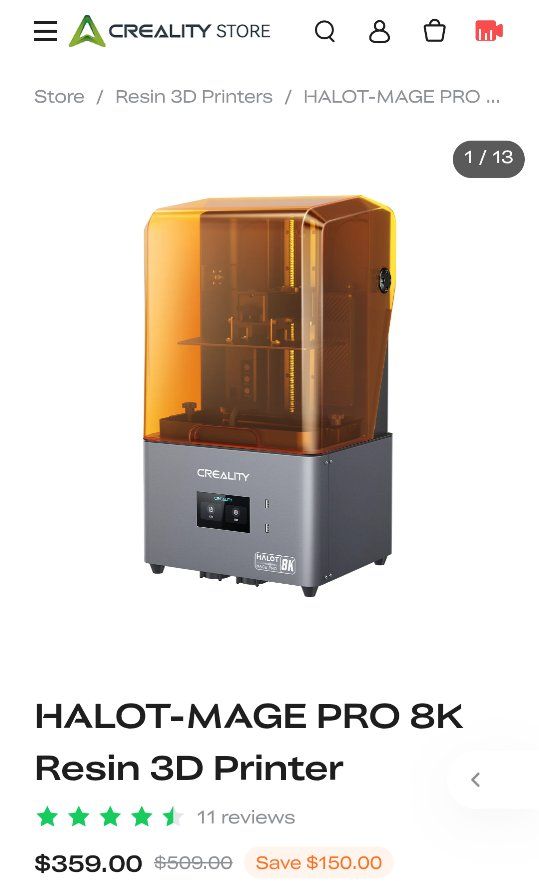 Creality HALOT-MAGE PRO 8K Resin 3D Printer | Release Film | Resin - COMBO