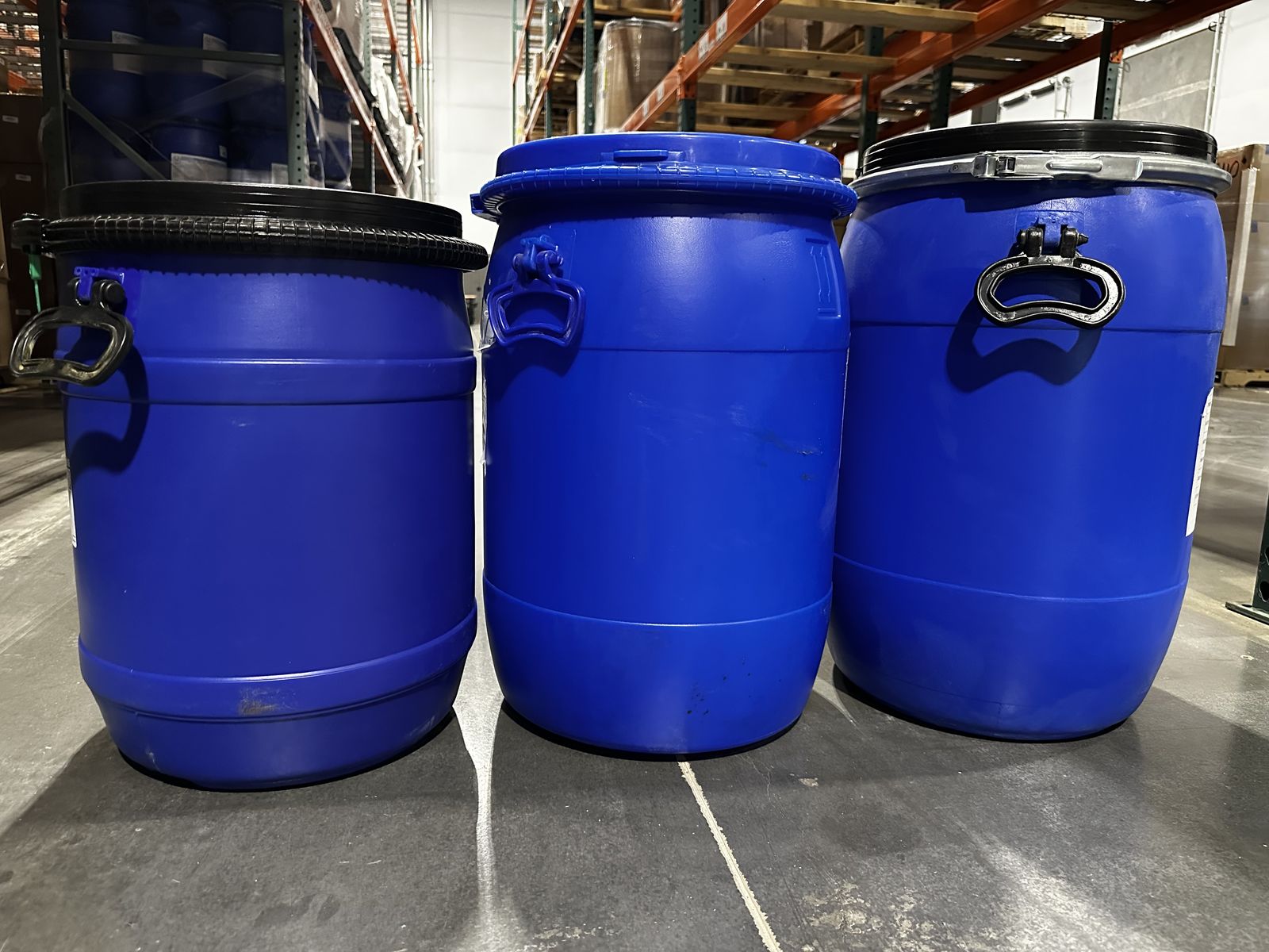 *Please Read Carefully for Pricing* Food Grade Plastic Storage Barrels with Lids and Locking Rings