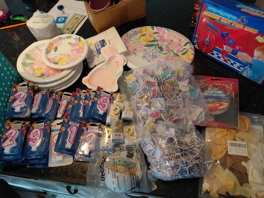 Birthday supplies. candles and more