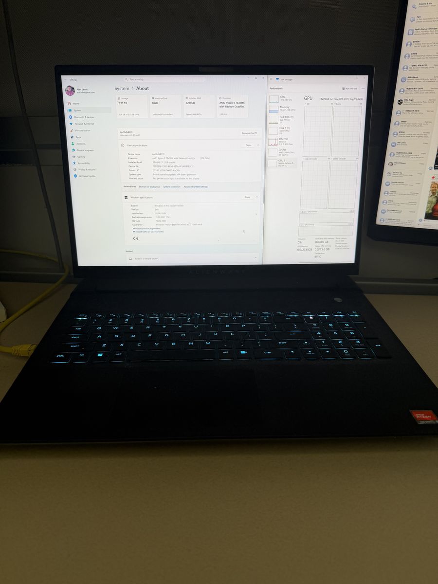 Alienware M18 R1 AMD 7845HX 4070 32GGB 3TB