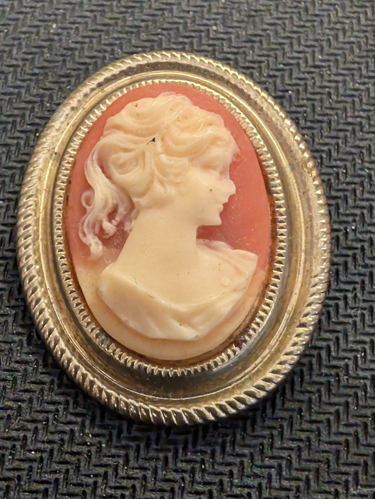 Vintage Authentic Cameo Carved Brooch Collectable