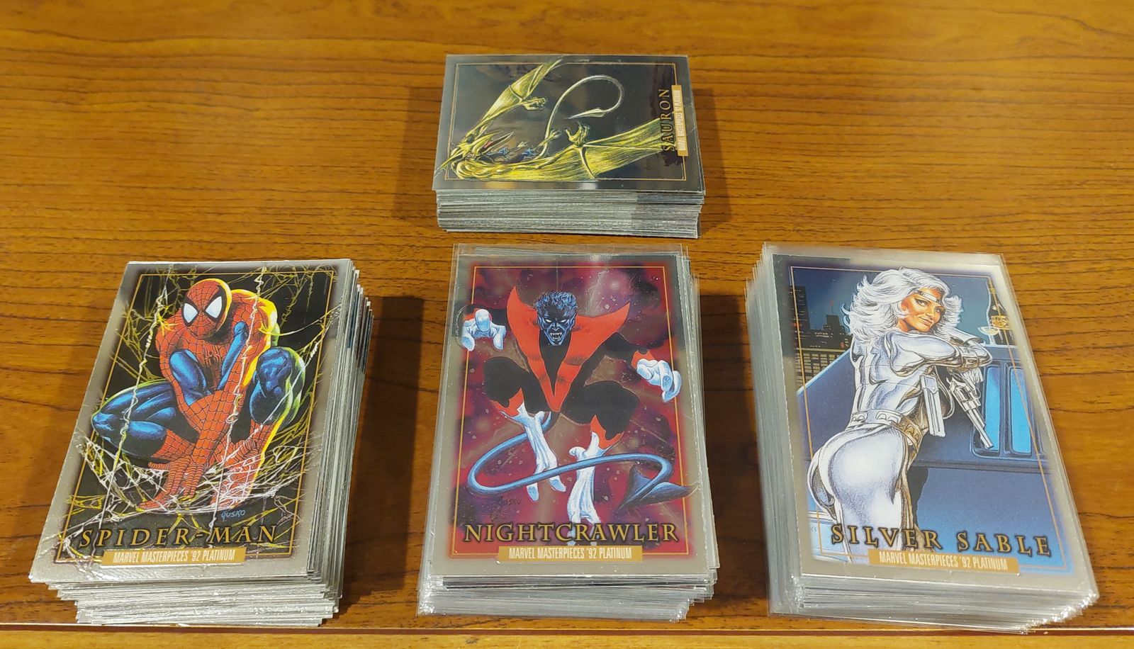 180+ MARVEL MASTERPIECES ’92 PLATINUM CARDS – HUGE MARVEL LOT 