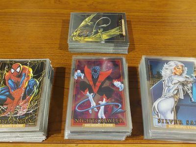 180+ MARVEL MASTERPIECES ’92 PLATINUM CARDS – HUGE MARVEL LOT