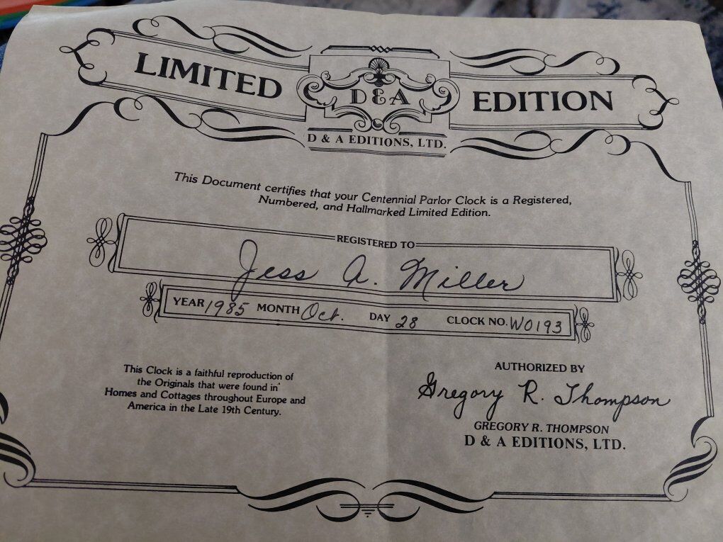 Centennial Parlor Clock