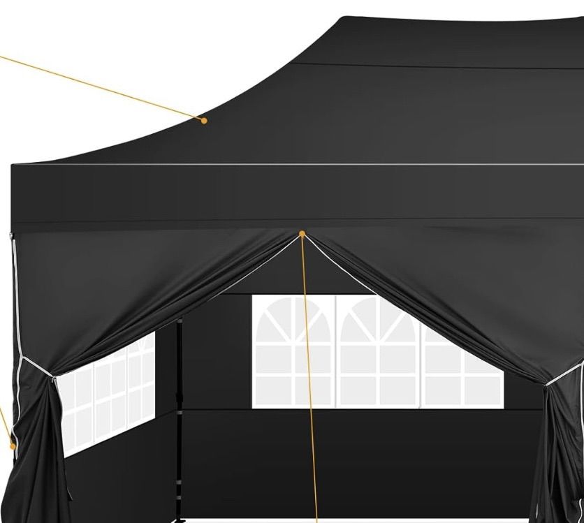 Black 10x20 Waterproof Canopy W/Sidewalls