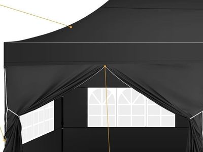 Black 10x20 Waterproof Canopy W/Sidewalls